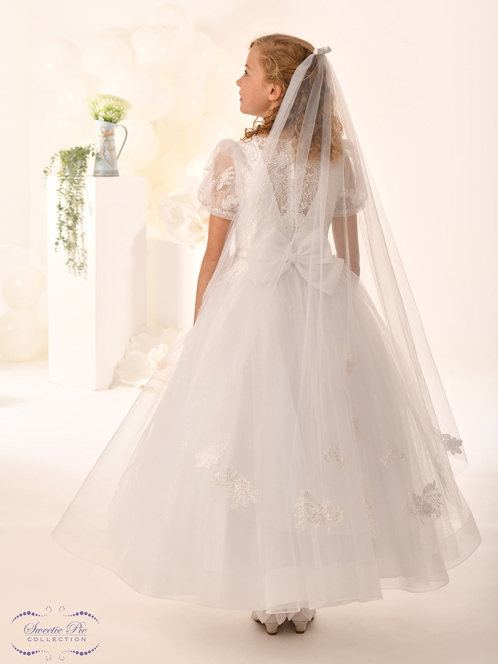Sweetie Pie Girls White Communion Dress:- 5045