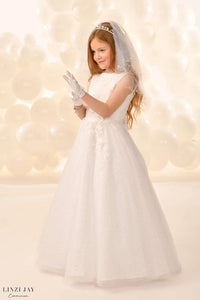 Linzi Jay Girls White Communion Dress:- Piper