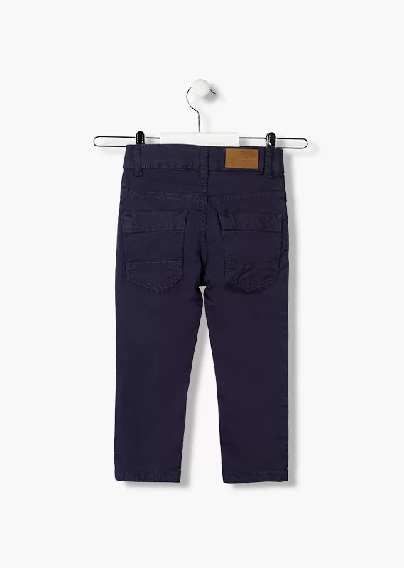 SUMMER SALE Losan Boys Twill Skinny Trousers:Navy AGE 5