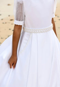 Paula's Communion Girls White Communion Dress:- PJ92