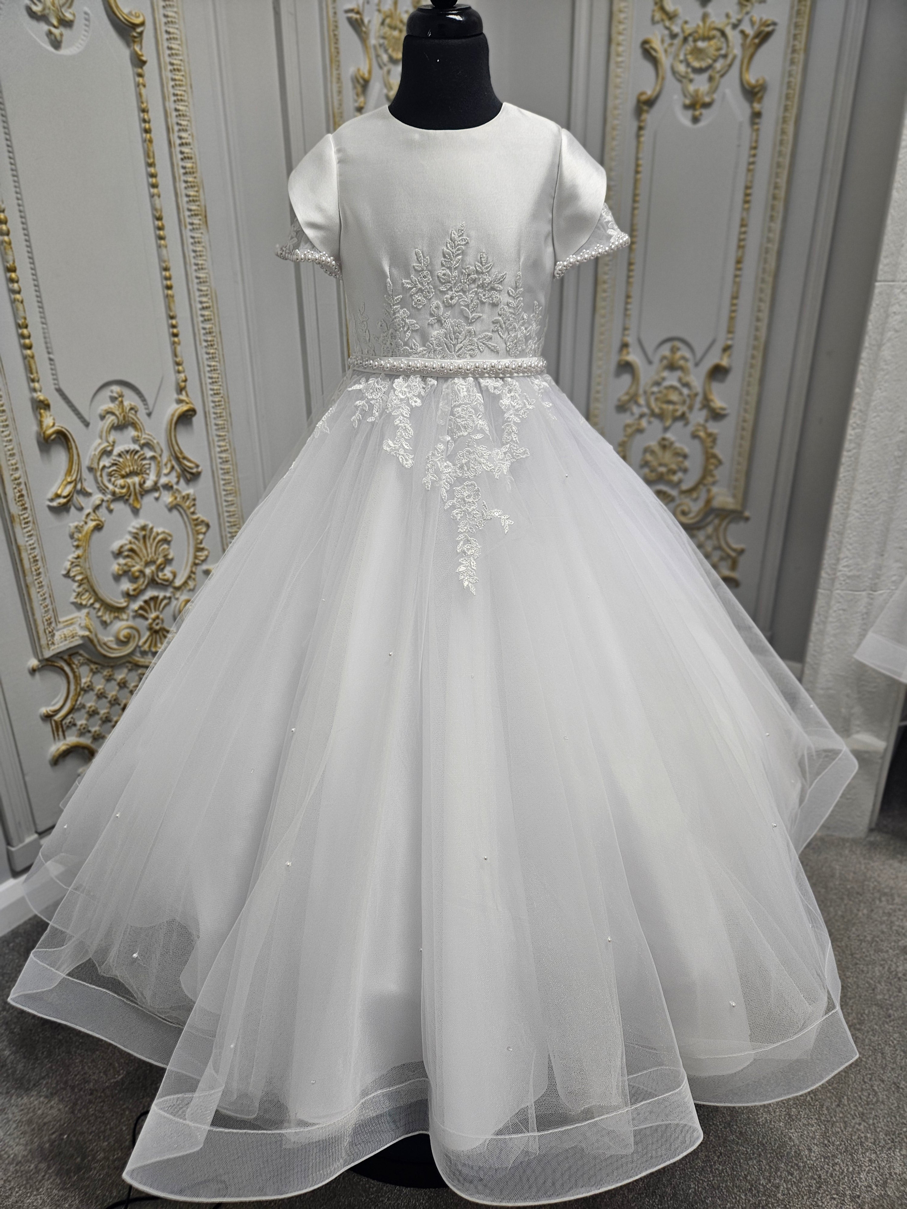 COMMUNION DRESS Isabella Girls White Communion Dress IS26392 EXCLUSIVE TO KINDLE