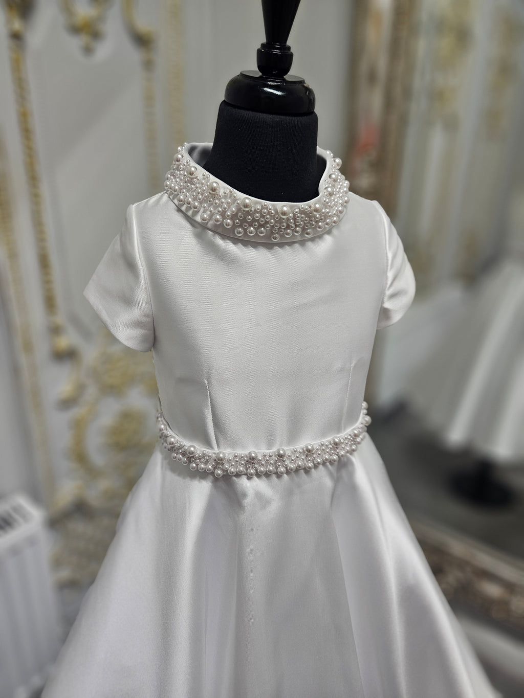 SALE COMMUNION DRESS KOKO Girls White Communion Dress:- KO25834 Age 6 & 7