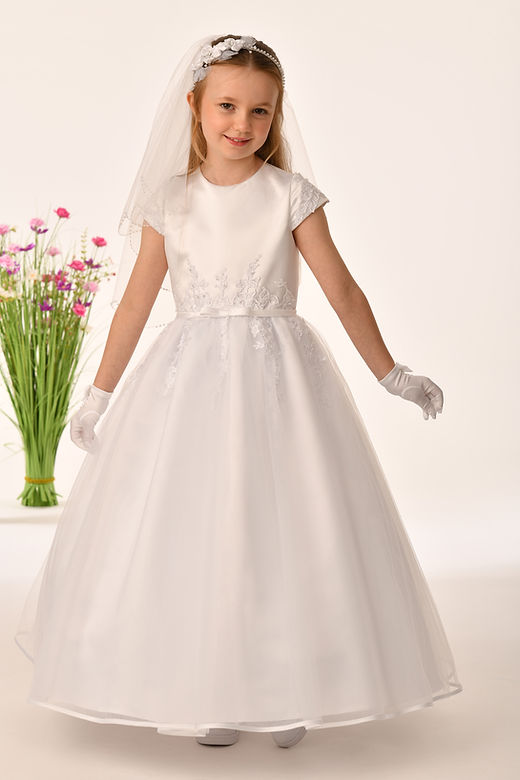 SALE COMMUNION DRESS Savannah Raye By Sweetie Pie Girls White Communion Dress:-Harper