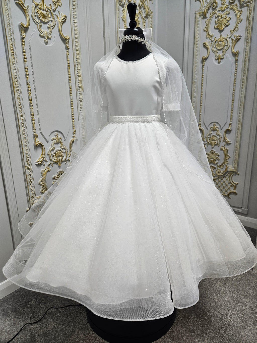 KINDLE EXCLUSIVE Girls White Communion Dress:- PJ106