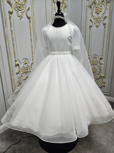 KINDLE EXCLUSIVE Girls White Communion Dress:- PJ106