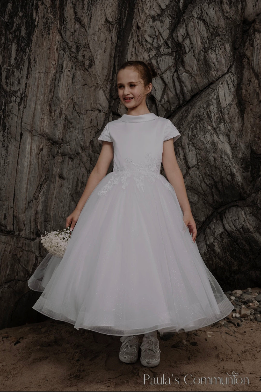 Paula's Communion Girls White Communion Dress:- PJ108