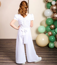 Load image into Gallery viewer, SALE COMMUNION DRESS Emmerling Girls White Communion Jumpsuit:- Keke Age 8 Ballet Length
