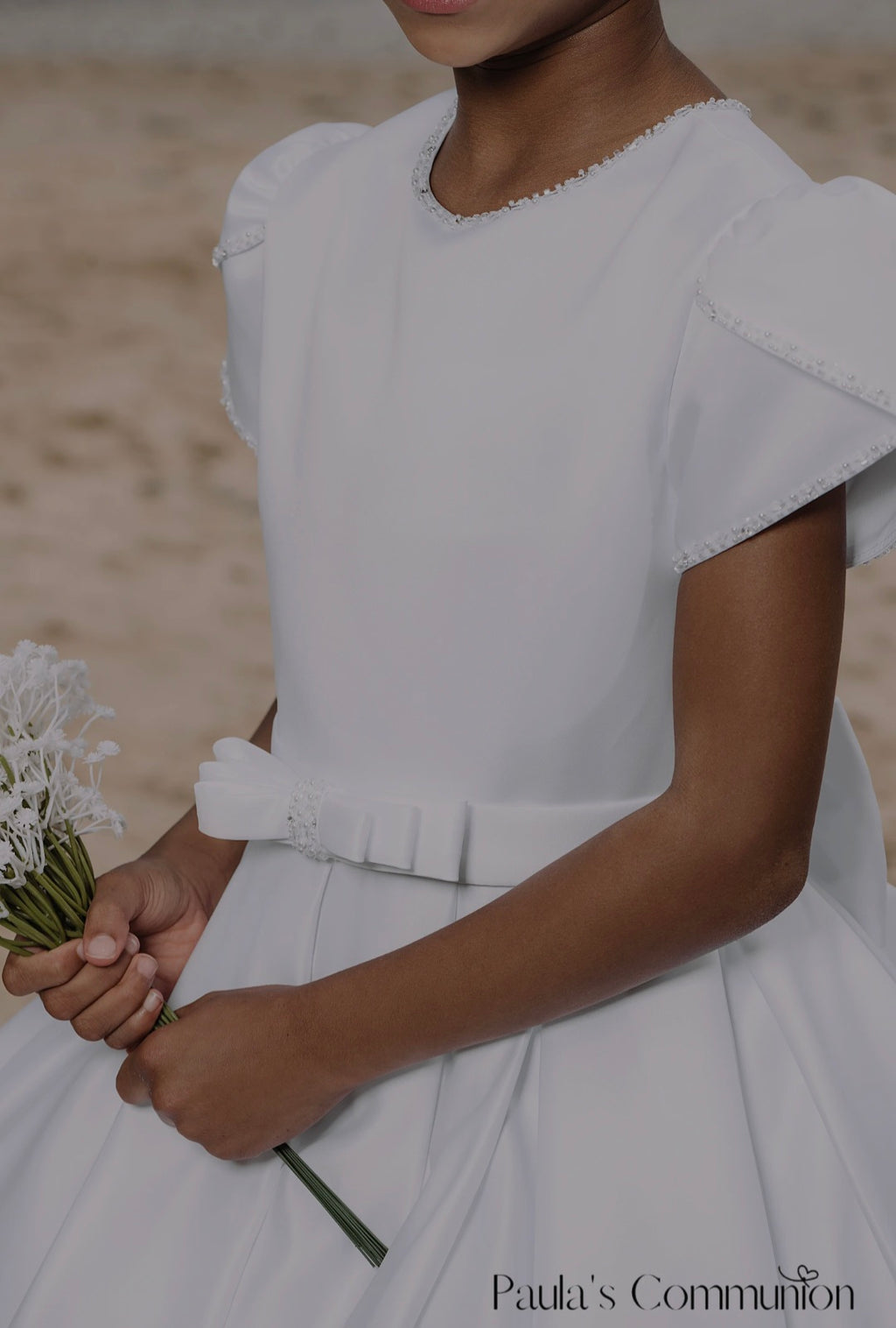 Paula's Communion Girls White Communion Dress:- PJ100