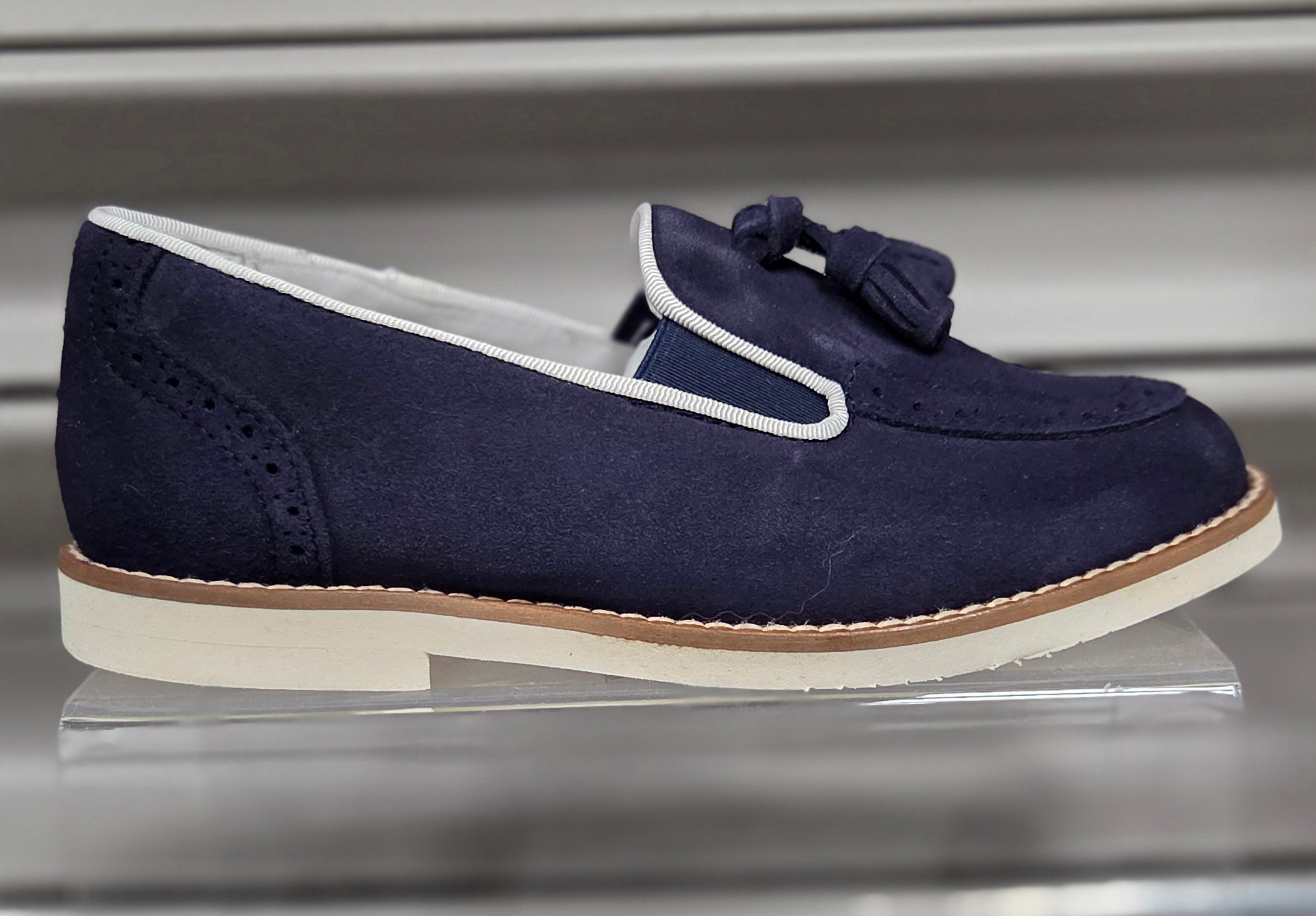 Boys Shoe Gux Navy Loafer