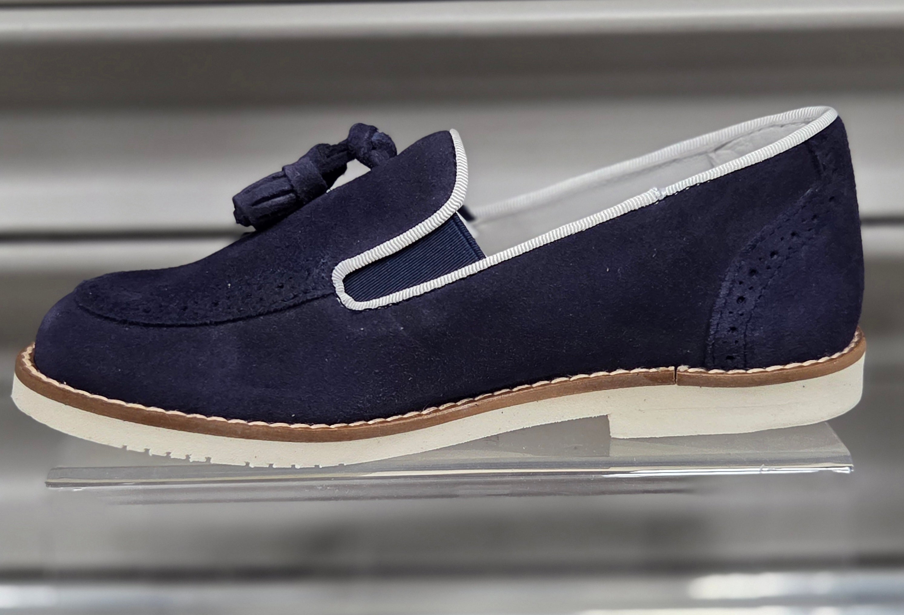 Boys Shoe Gux Navy Loafer
