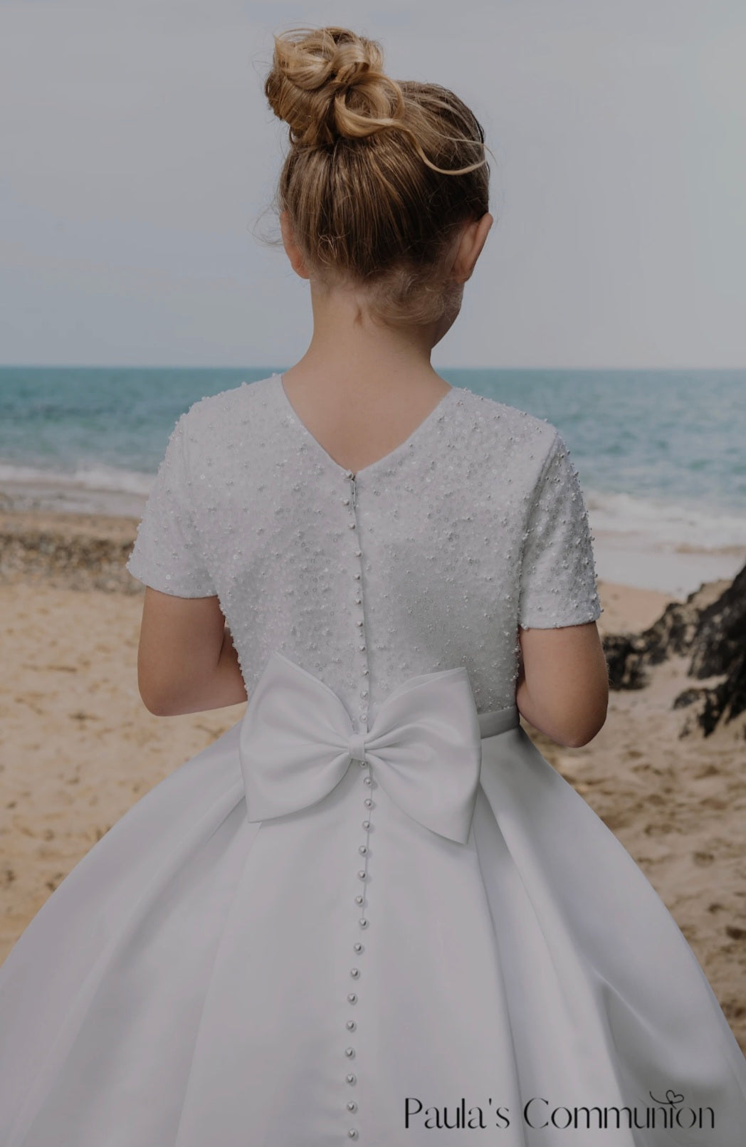 Paula's Communion Girls White Communion Dress:- PJ110
