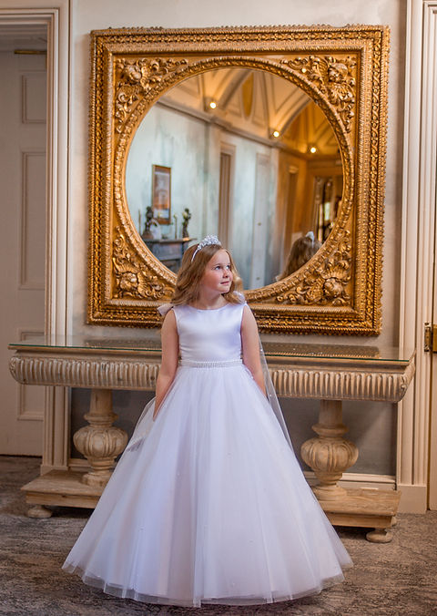 Crystal & Pearl Zaria White Communion Dress (Tulle Skirt)
