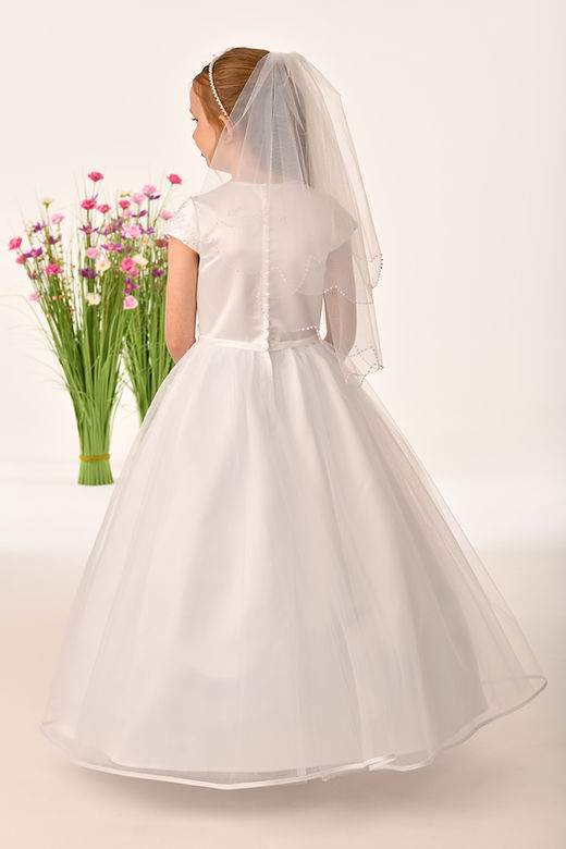 SALE COMMUNION DRESS Savannah Raye By Sweetie Pie Girls White Communion Dress:-Harper