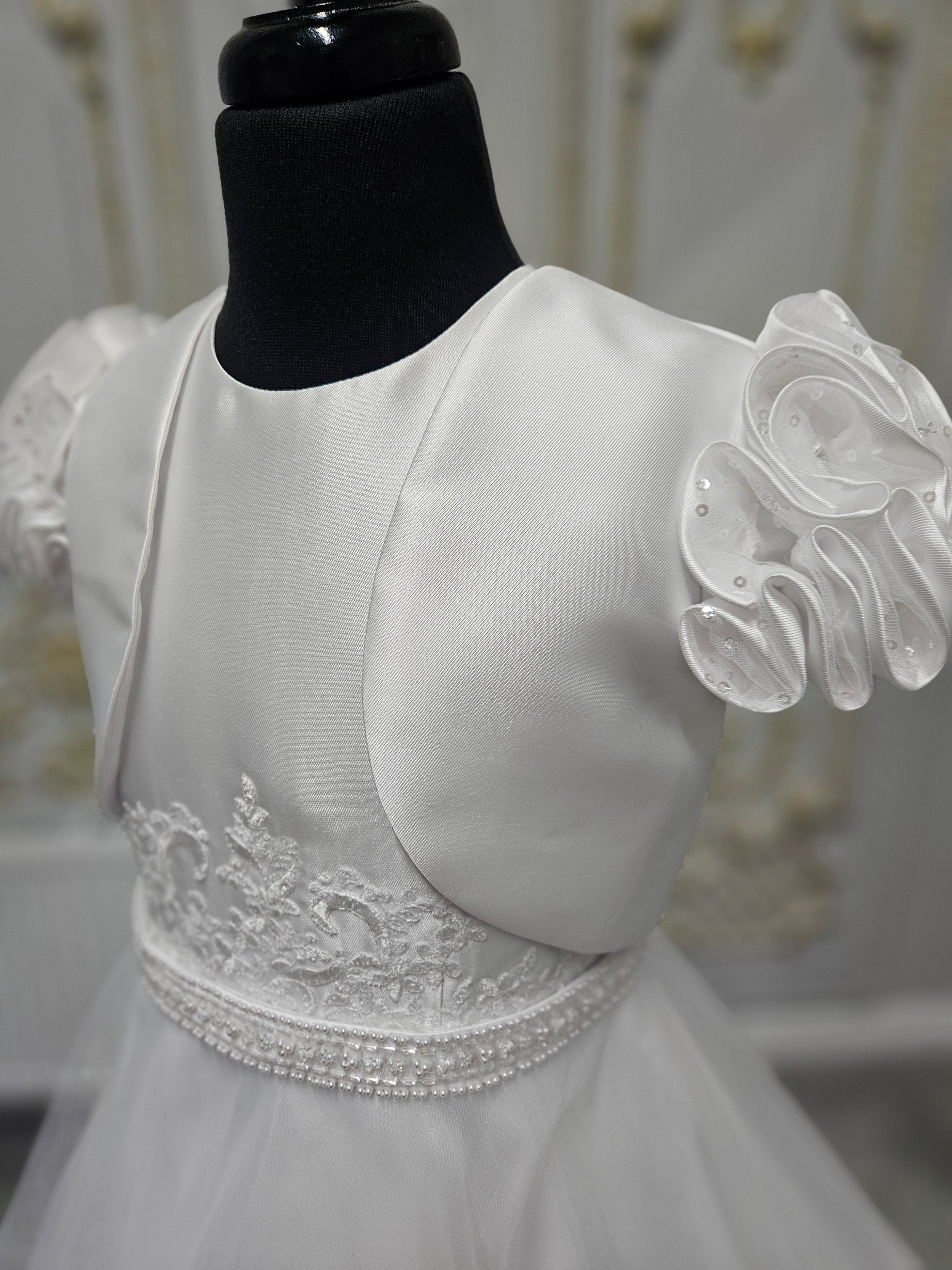 SALE COMMUNION DRESS KOKO Girls White Communion Dress:- KO25830/832 AGE 6, 7 & 8