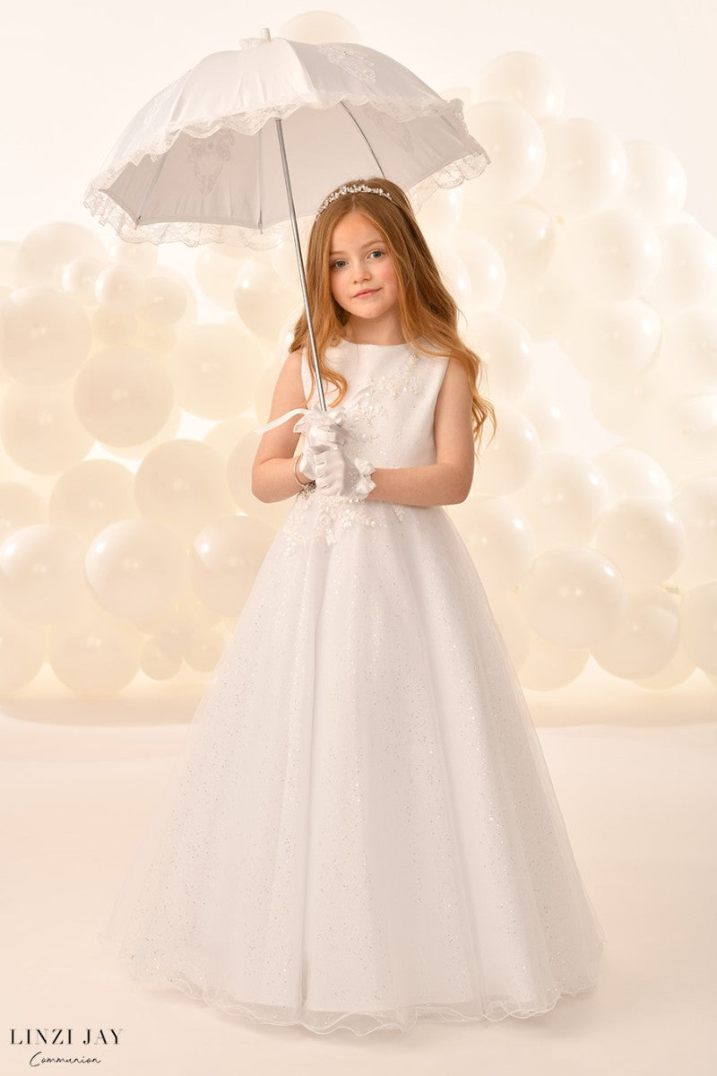 Linzi Jay Girls White Communion Dress:- Summer