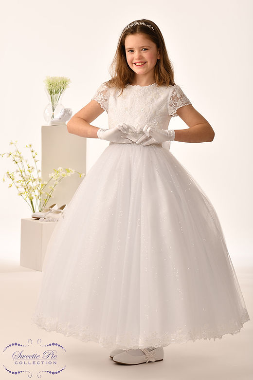 Sweetie Pie Girls White Communion Dress:- 5044
