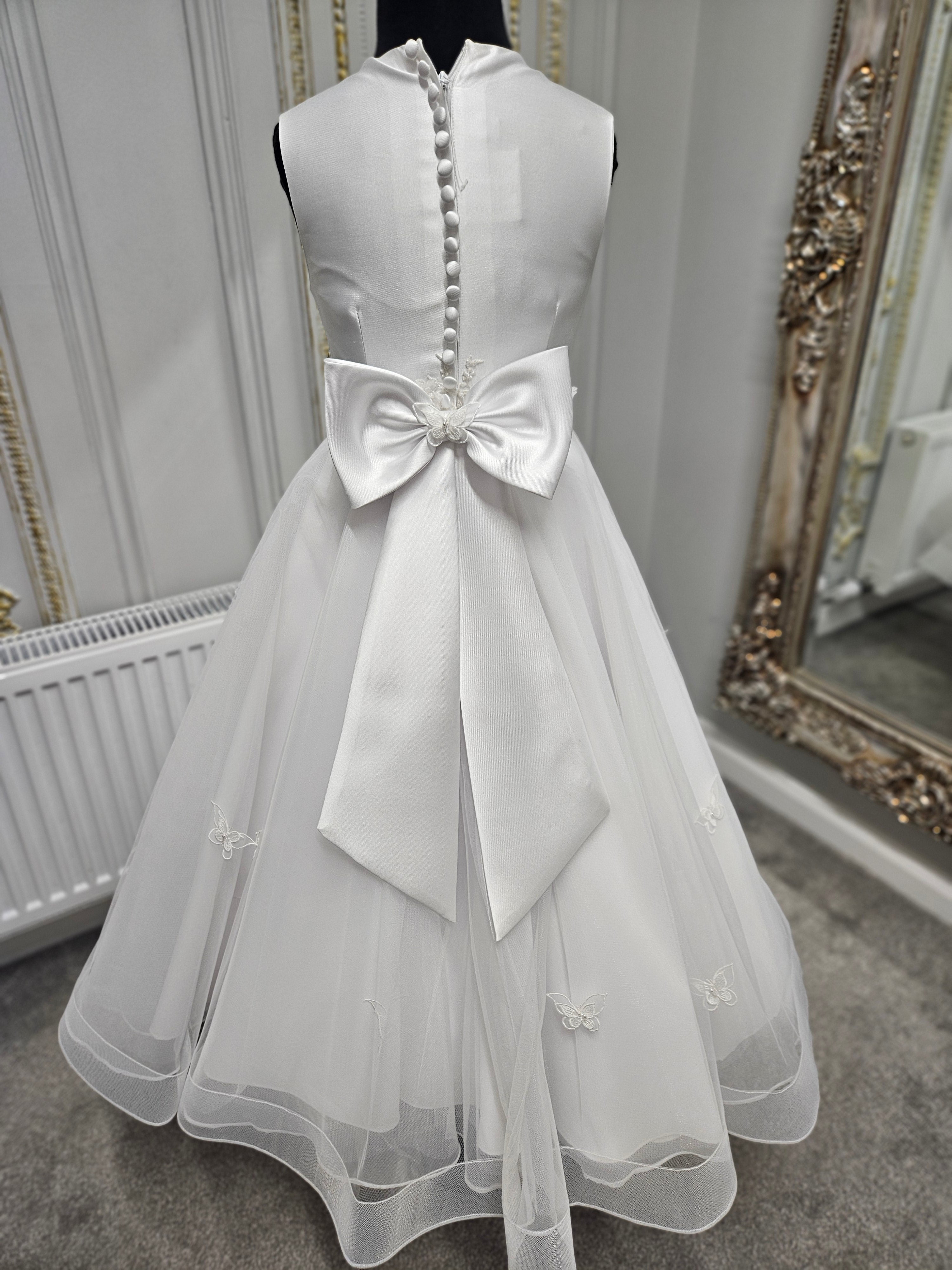 SALE COMMUNION DRESS KOKO Girls White Communion Dress:- KO25814/816 Age 5 & 6