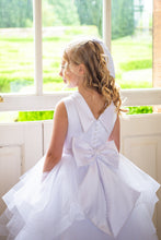 Load image into Gallery viewer, Crystal &amp; Pearl Tiffany White Communion Dress (Ruffle Skirt)
