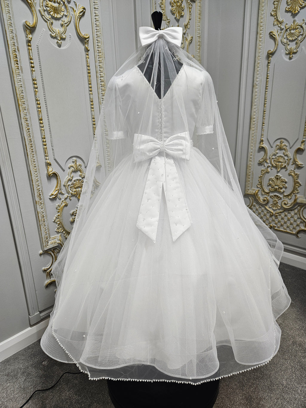 KINDLE EXCLUSIVE Girls White Communion Dress:- PJ106