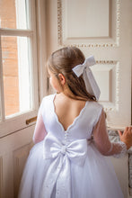 Load image into Gallery viewer, Crystal &amp; Pearl Broadway White Communion Dress (Straight Beaded Skirt)
