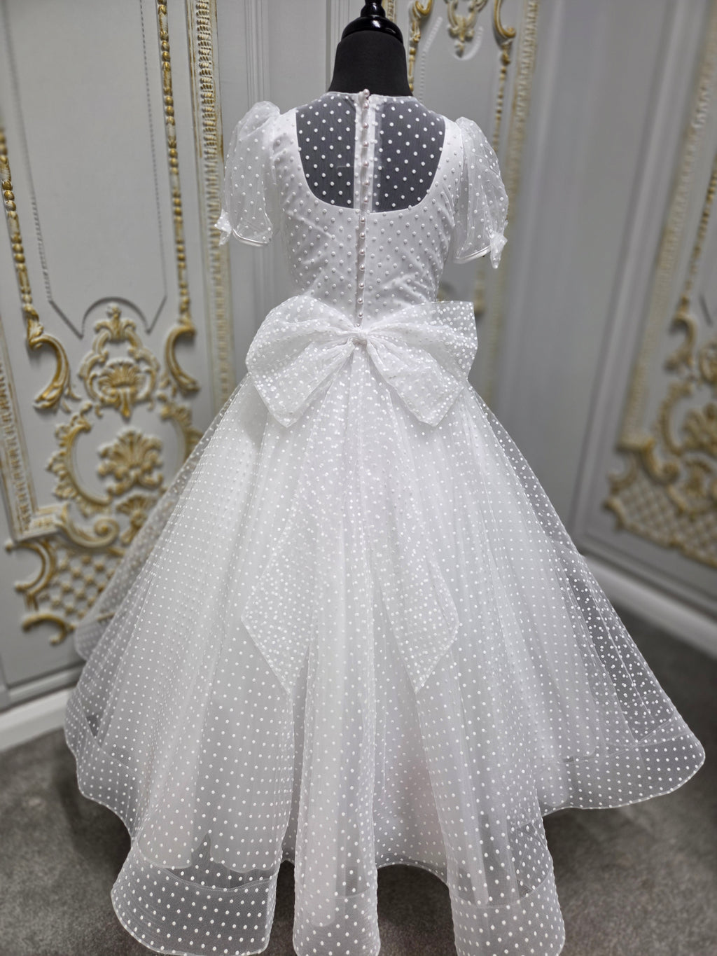 KINDLE EXCLUSIVE Sweetie Pie Girls White Communion Dress:- S- KD-01