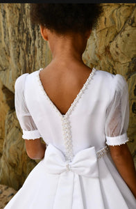 Paula's Communion Girls White Communion Dress:- PJ92