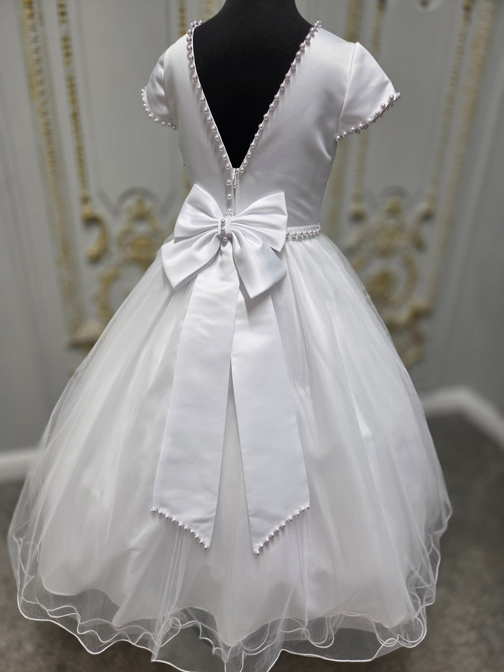 KINDLE EXCLUSIVE Sweetie Pie Girls White Communion Dress:- S-SR742 KD