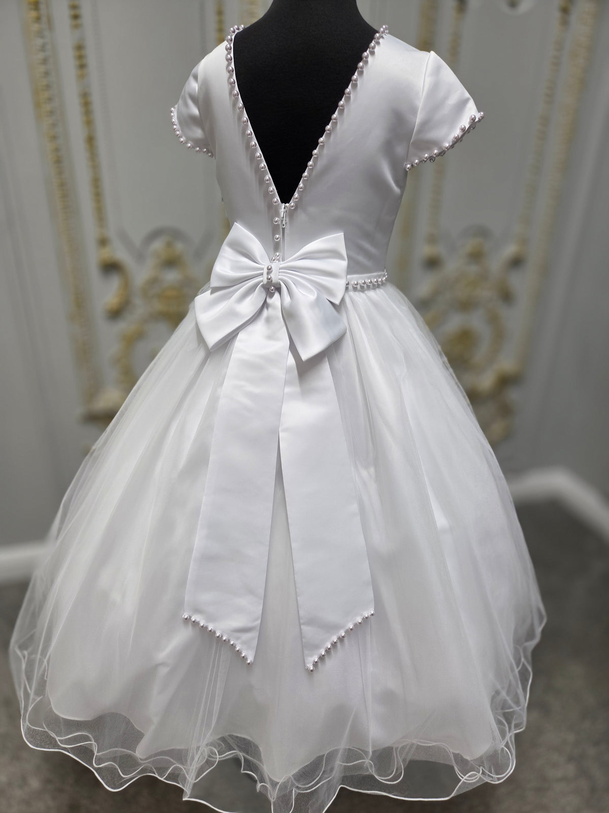 KINDLE EXCLUSIVE Sweetie Pie Girls White Communion Dress:- S-SR742 KD