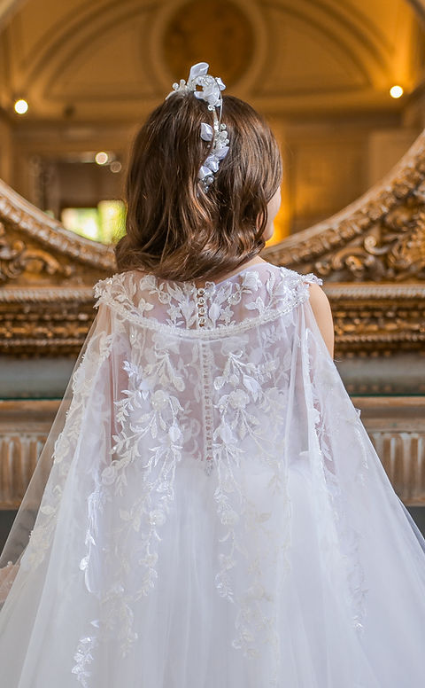 Crystal & Pearl Elodie White Communion Dress (Tulle Skirt)
