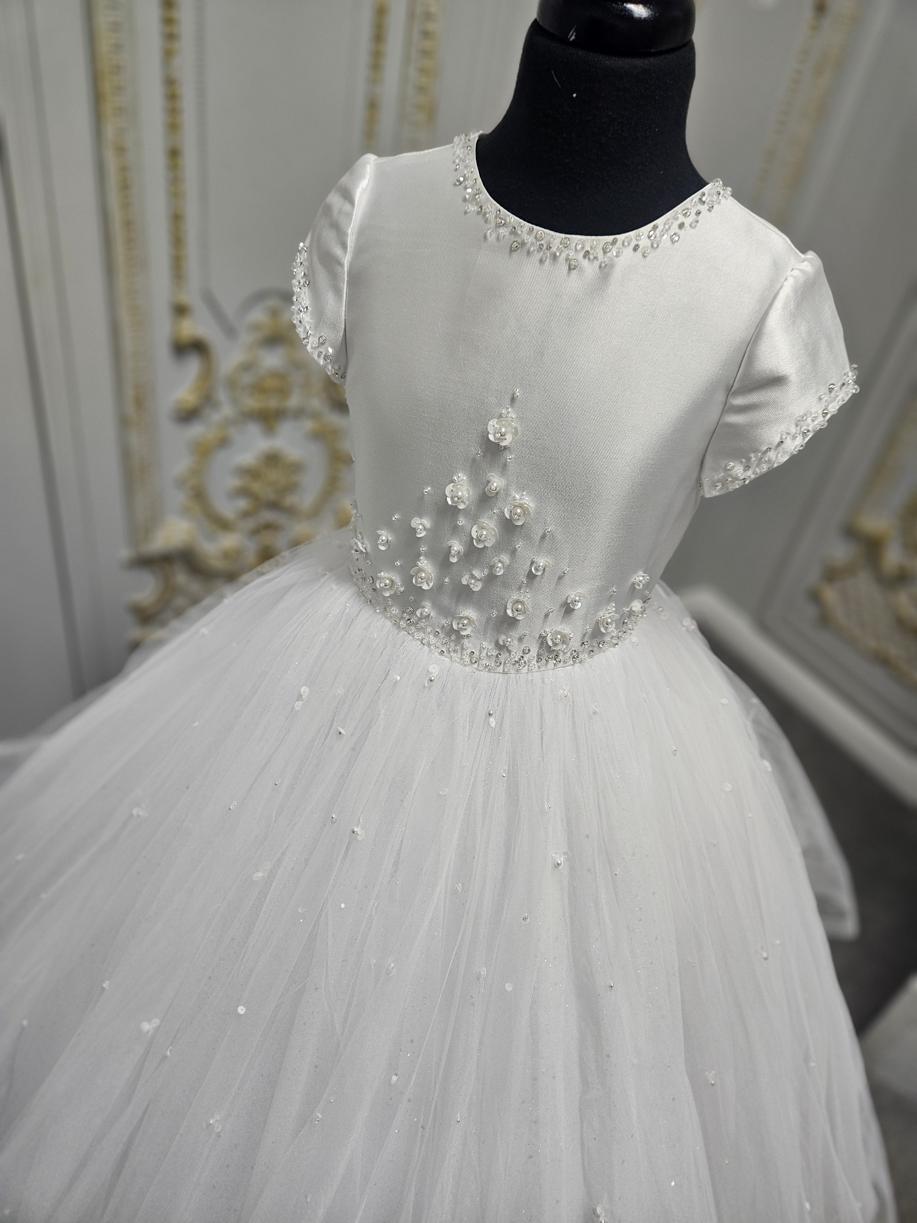 COMMUNION DRESS Isabella Girls White Communion Dress IS26386 EXCLUSIVE TO KINDLE