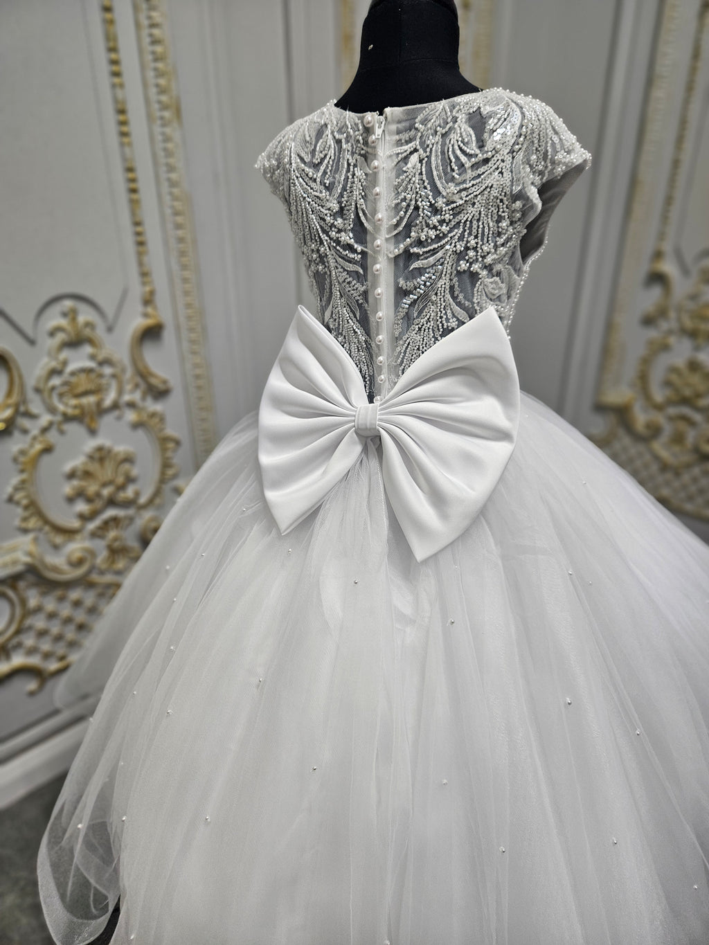 Rosa Bella By Sweetie Pie Girls White Communion Dress:- RB684