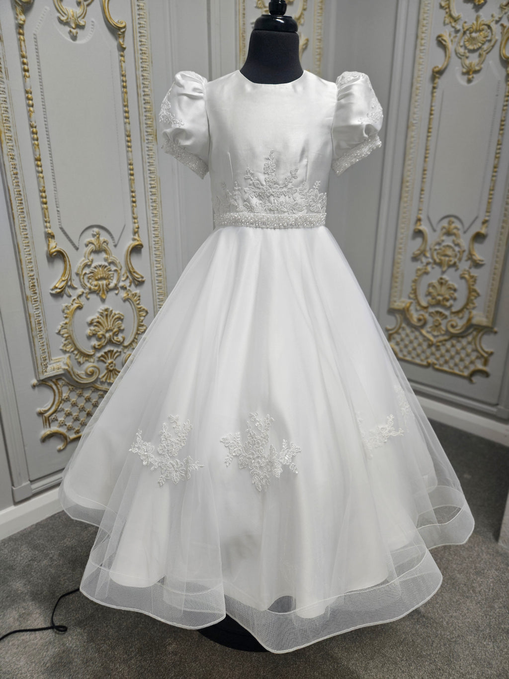 Isabella Girls White Communion Dress:- IS26304