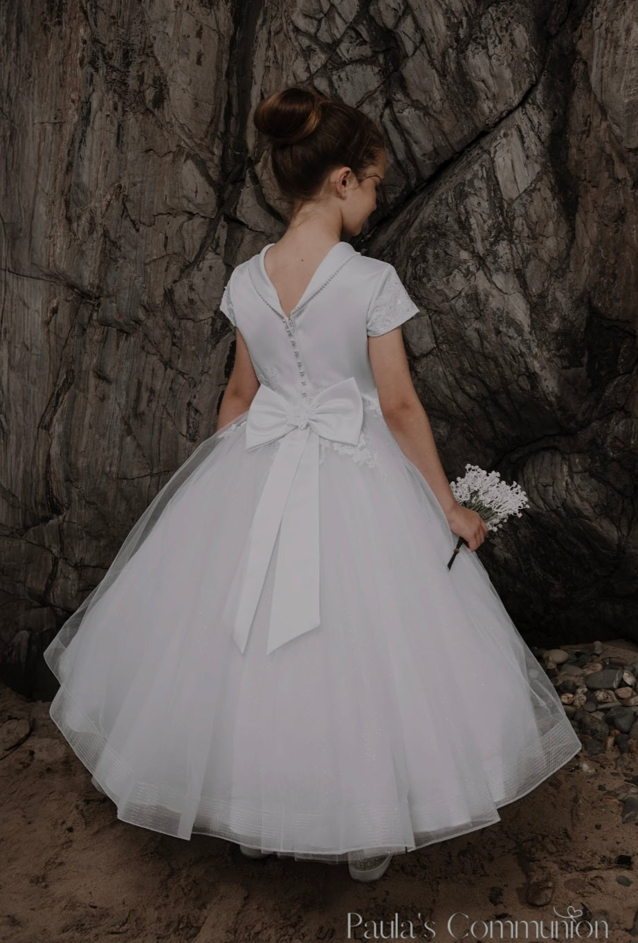 Paula's Communion Girls White Communion Dress:- PJ108