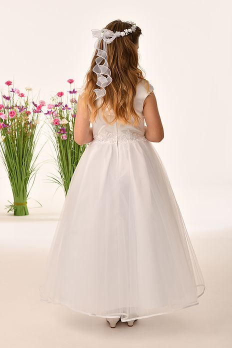 SALE COMMUNION DRESS Savannah Raye By Sweetie Pie Girls White Communion Dress:-Quinn