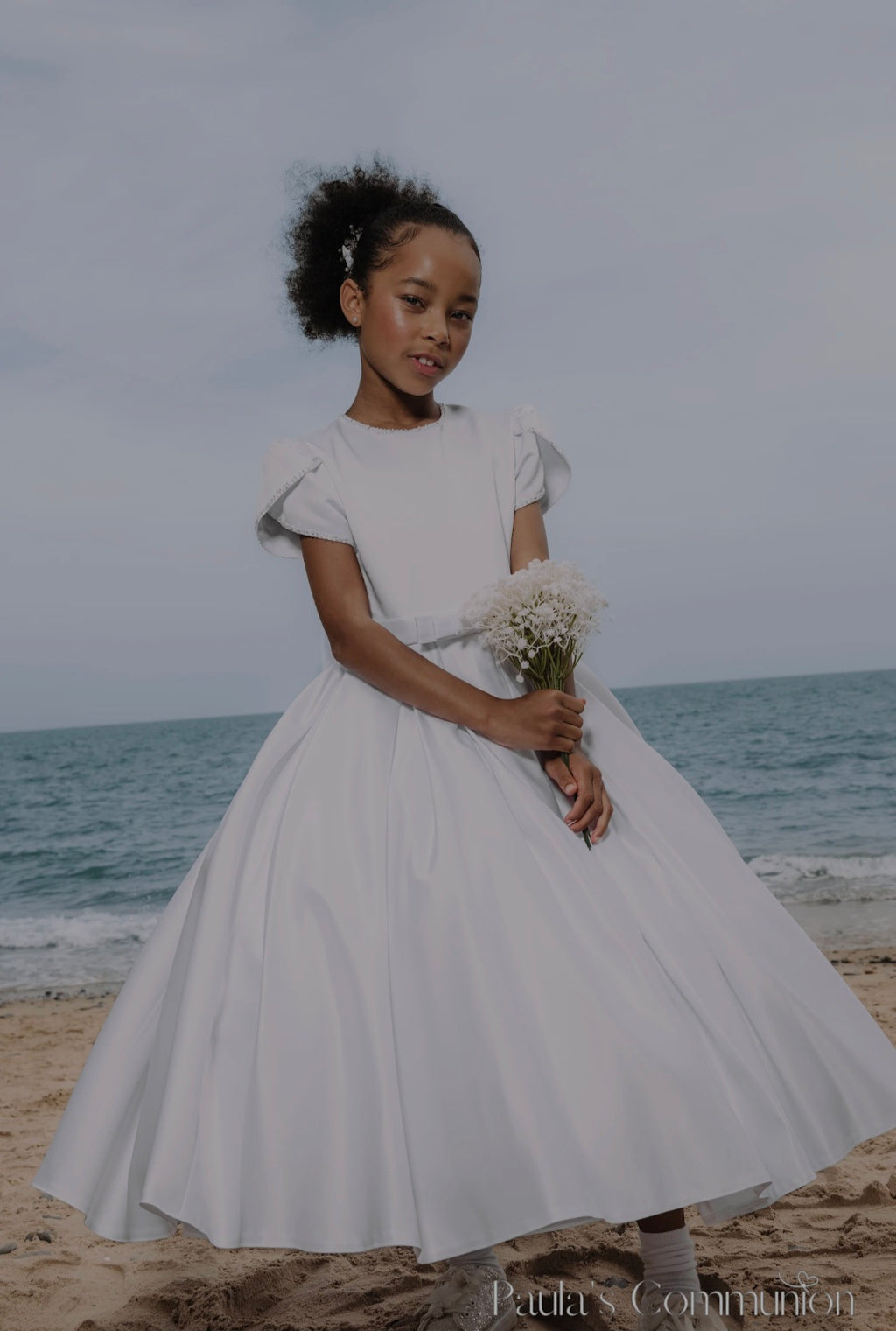 Paula's Communion Girls White Communion Dress:- PJ100