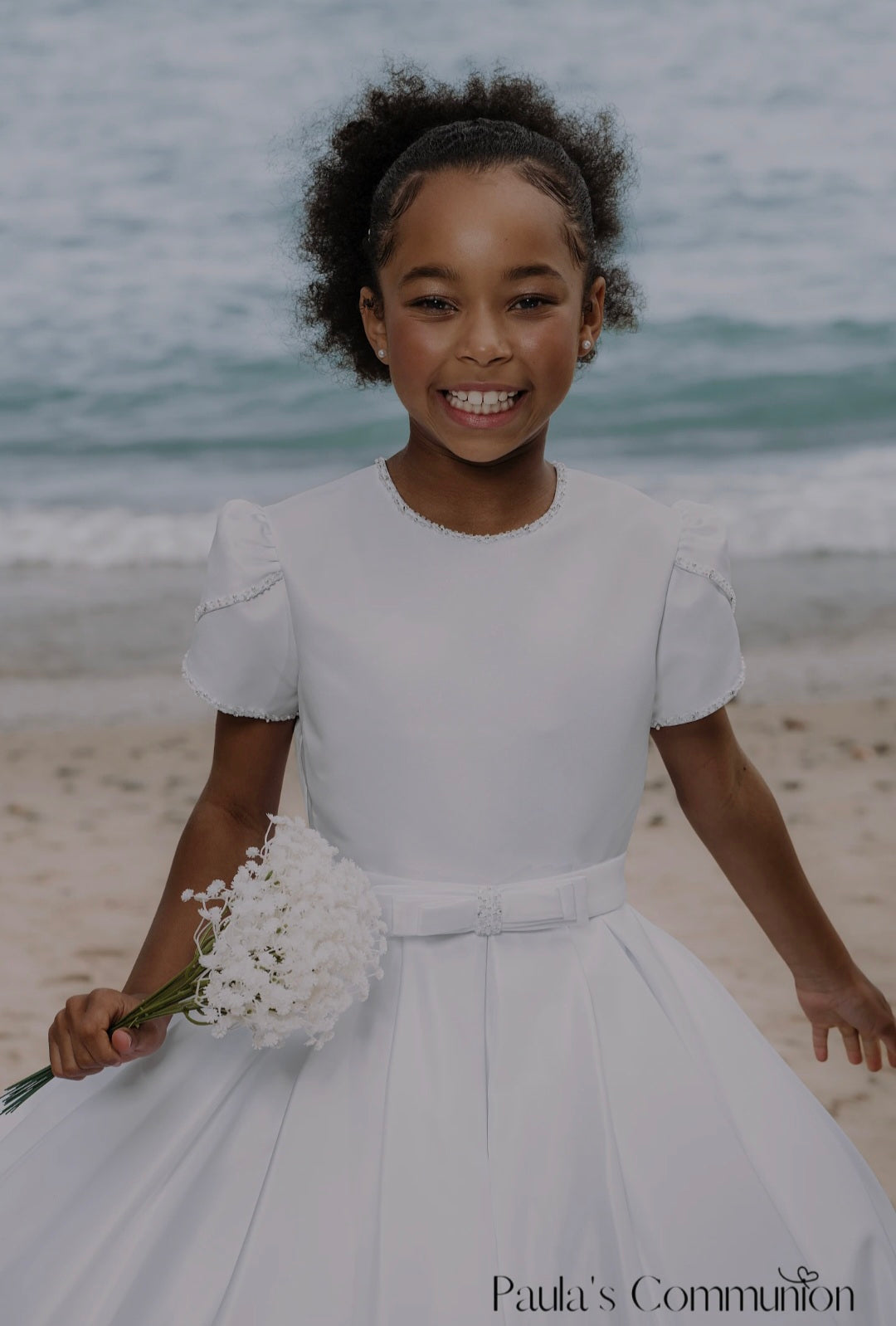 Paula's Communion Girls White Communion Dress:- PJ100