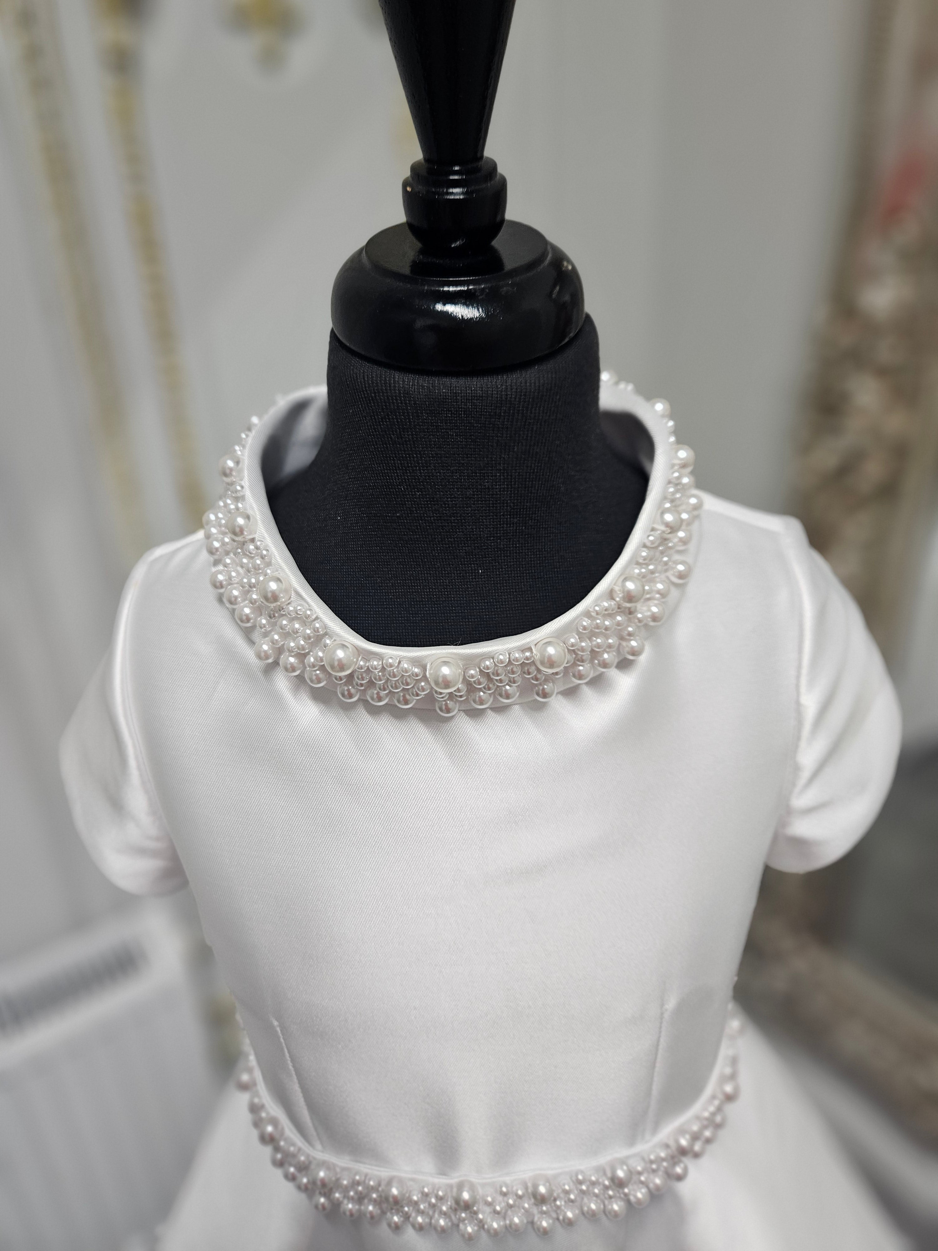 SALE COMMUNION DRESS KOKO Girls White Communion Dress:- KO25834 Age 6 & 7