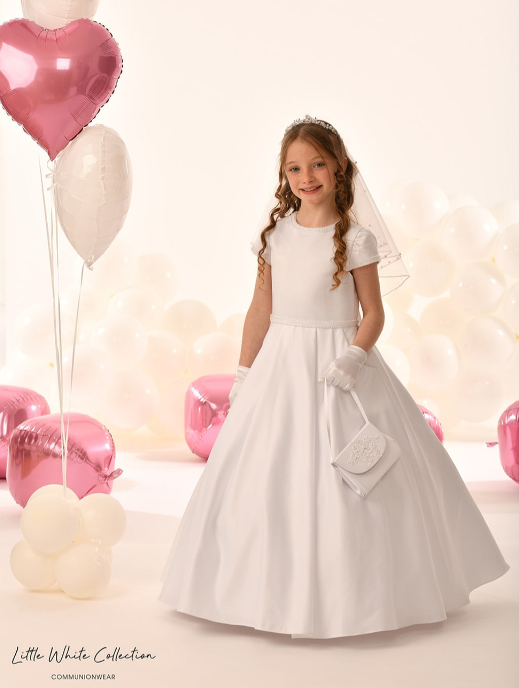 Little White Collection White Communion Dress:- LWCD226