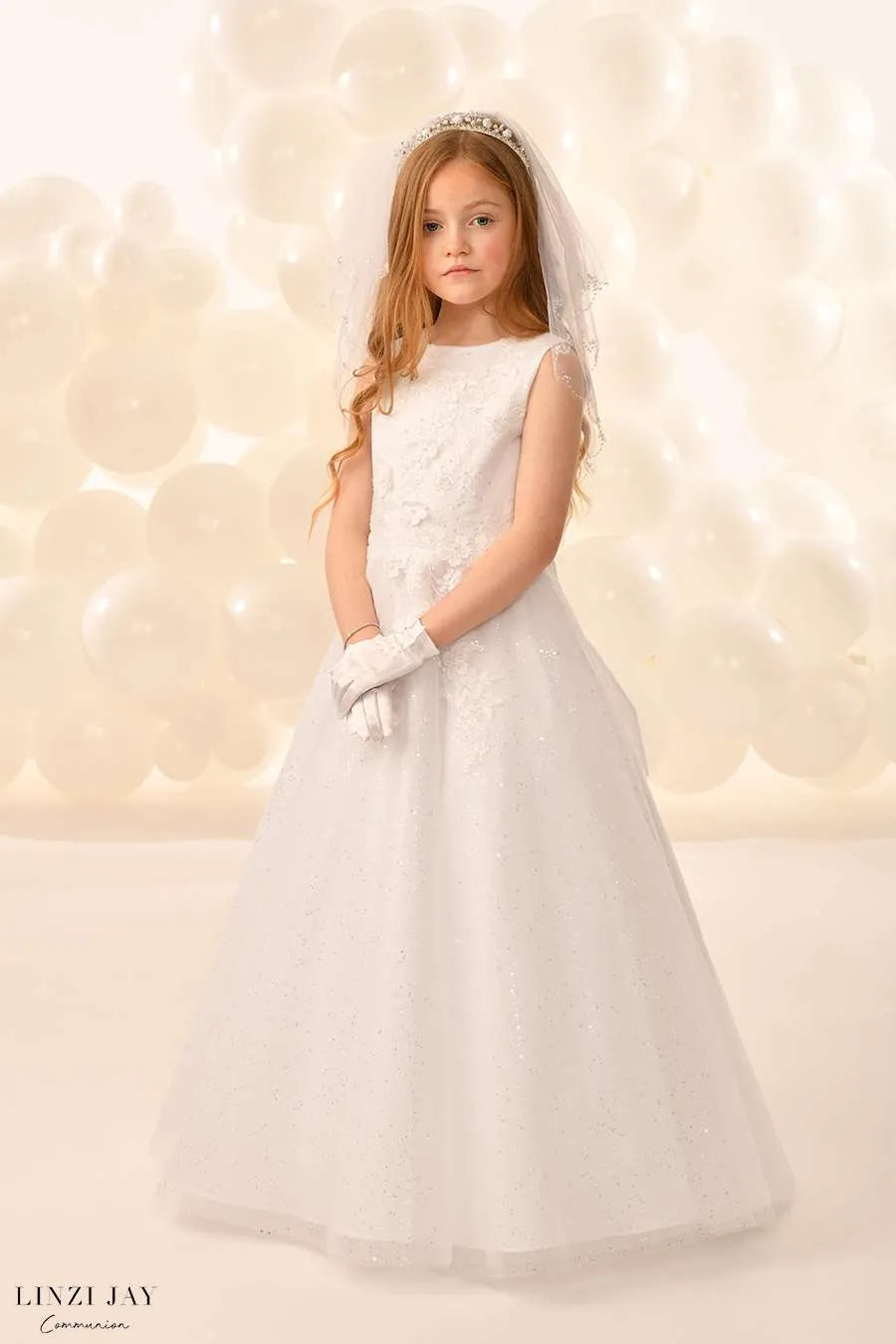 Linzi Jay Girls White Communion Dress:- Piper