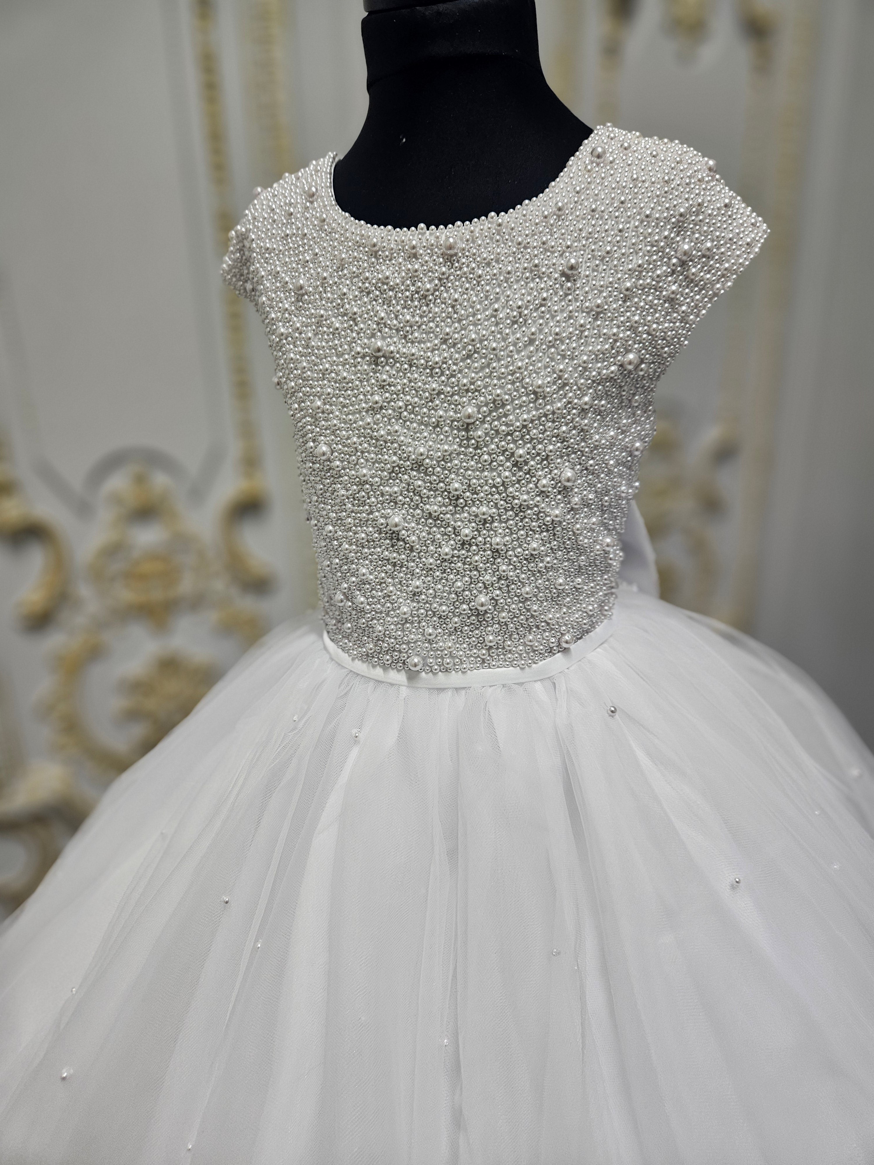 Rosa Bella By Sweetie Pie Girls White Communion Dress:- RB684
