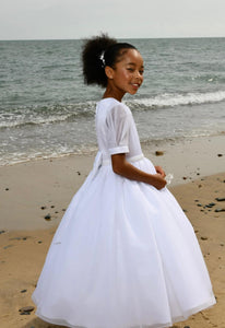Paula's Communion Girls White Communion Dress:- PJ94