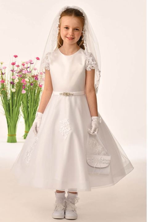 SALE COMMUNION DRESS Savannah Raye By Sweetie Pie Girls White Communion Dress:-Naomi
