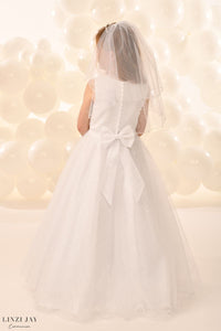 Linzi Jay Girls White Communion Dress:- Summer