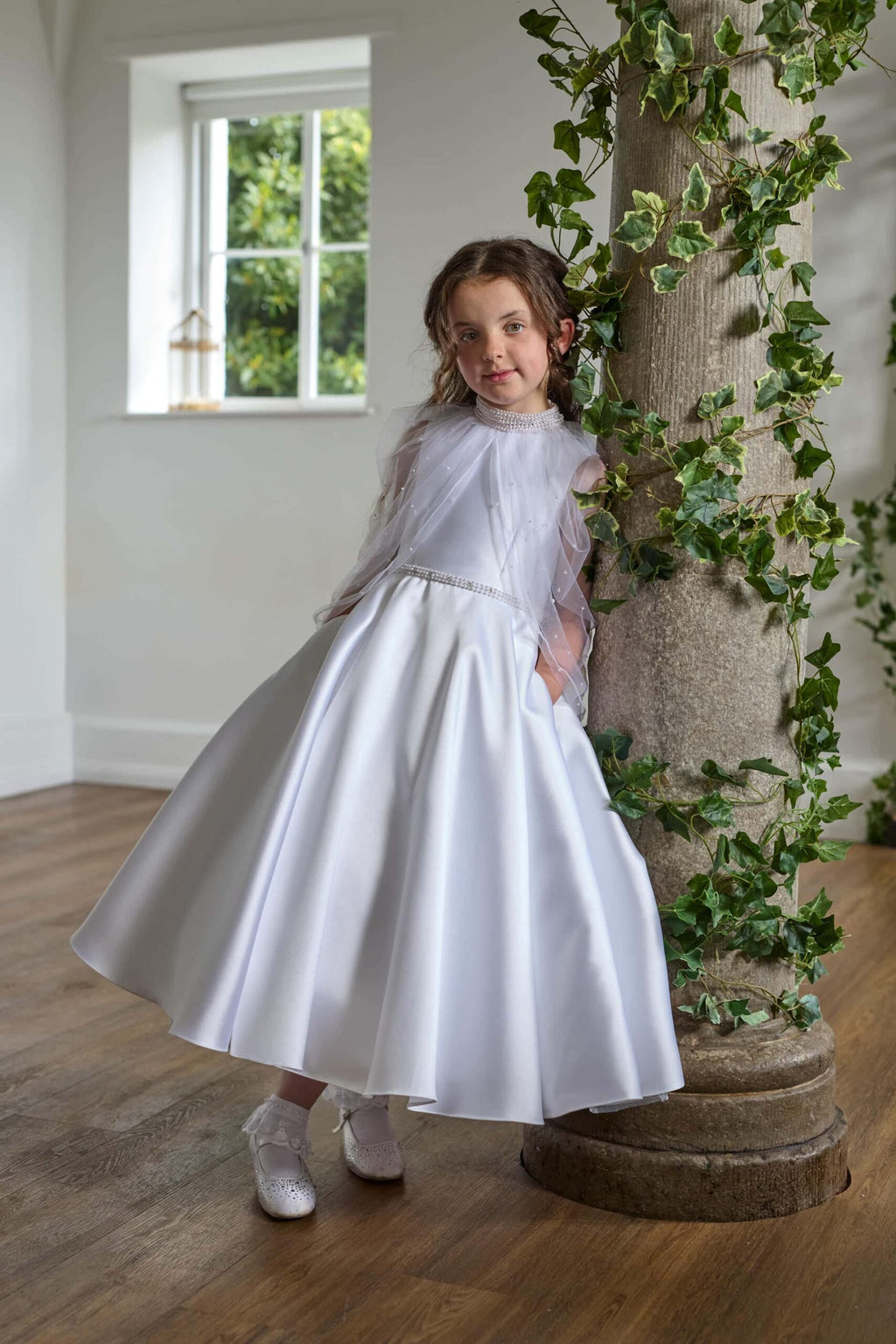 Isabella Girls White Communion Dress:- KO27738