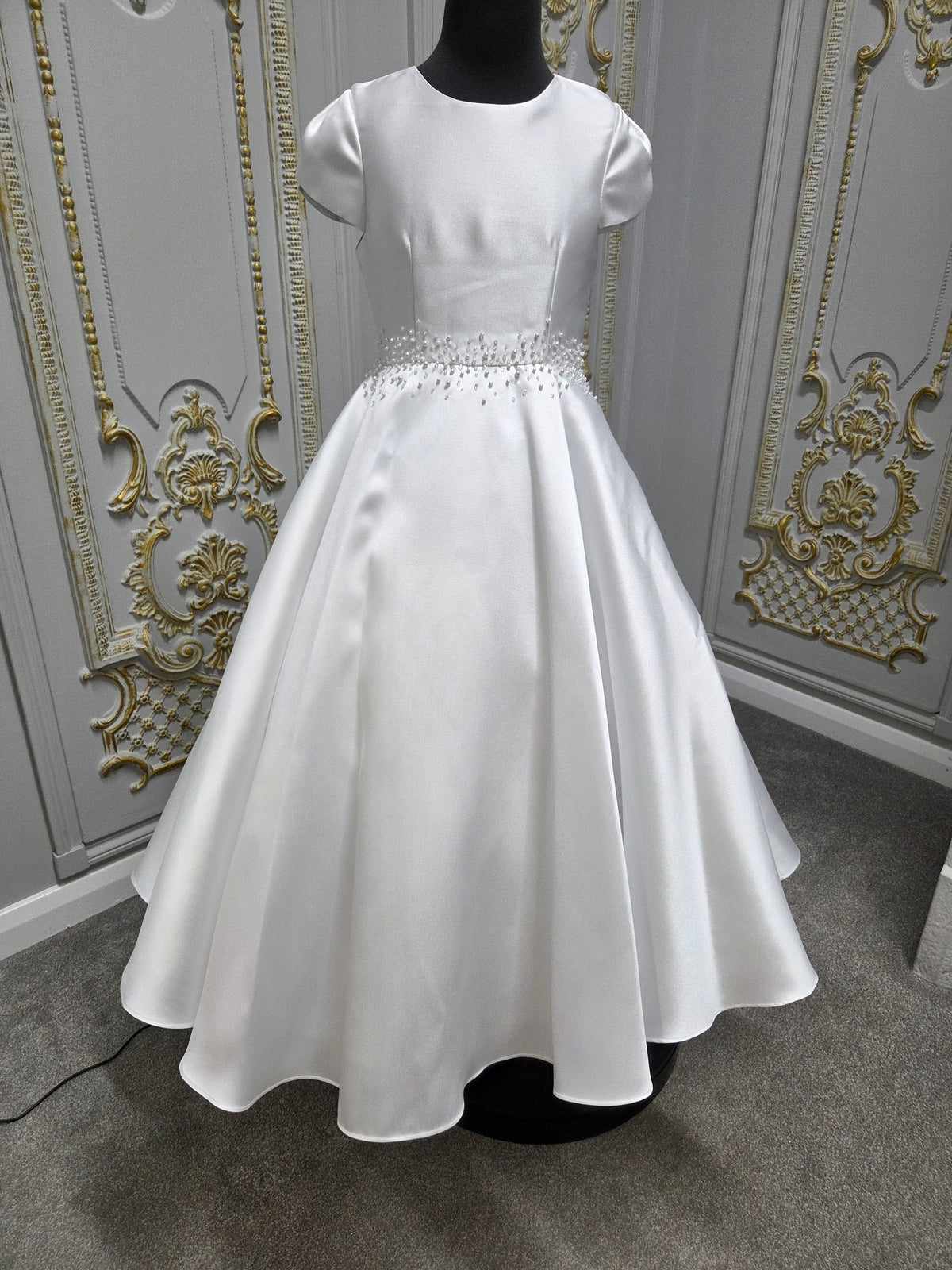 Isabella Girls White Communion Dress:- KO27752