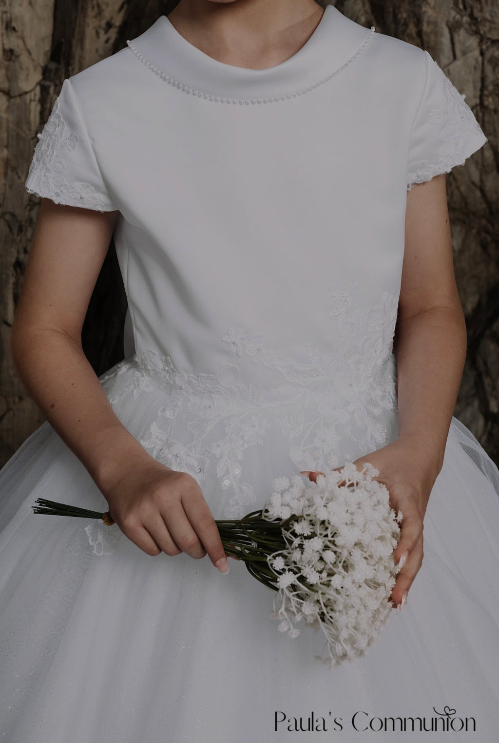 Paula's Communion Girls White Communion Dress:- PJ108