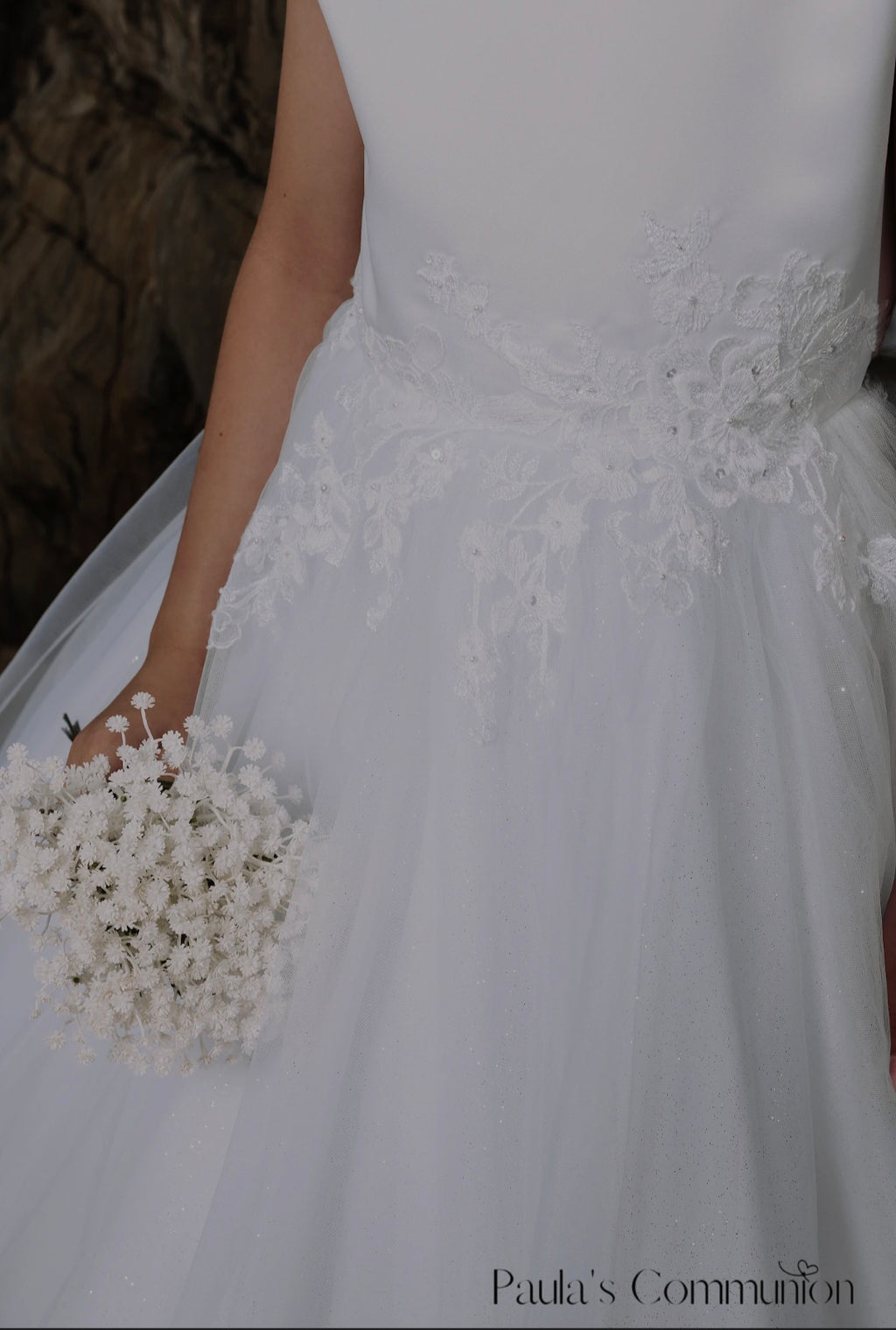 Paula's Communion Girls White Communion Dress:- PJ108