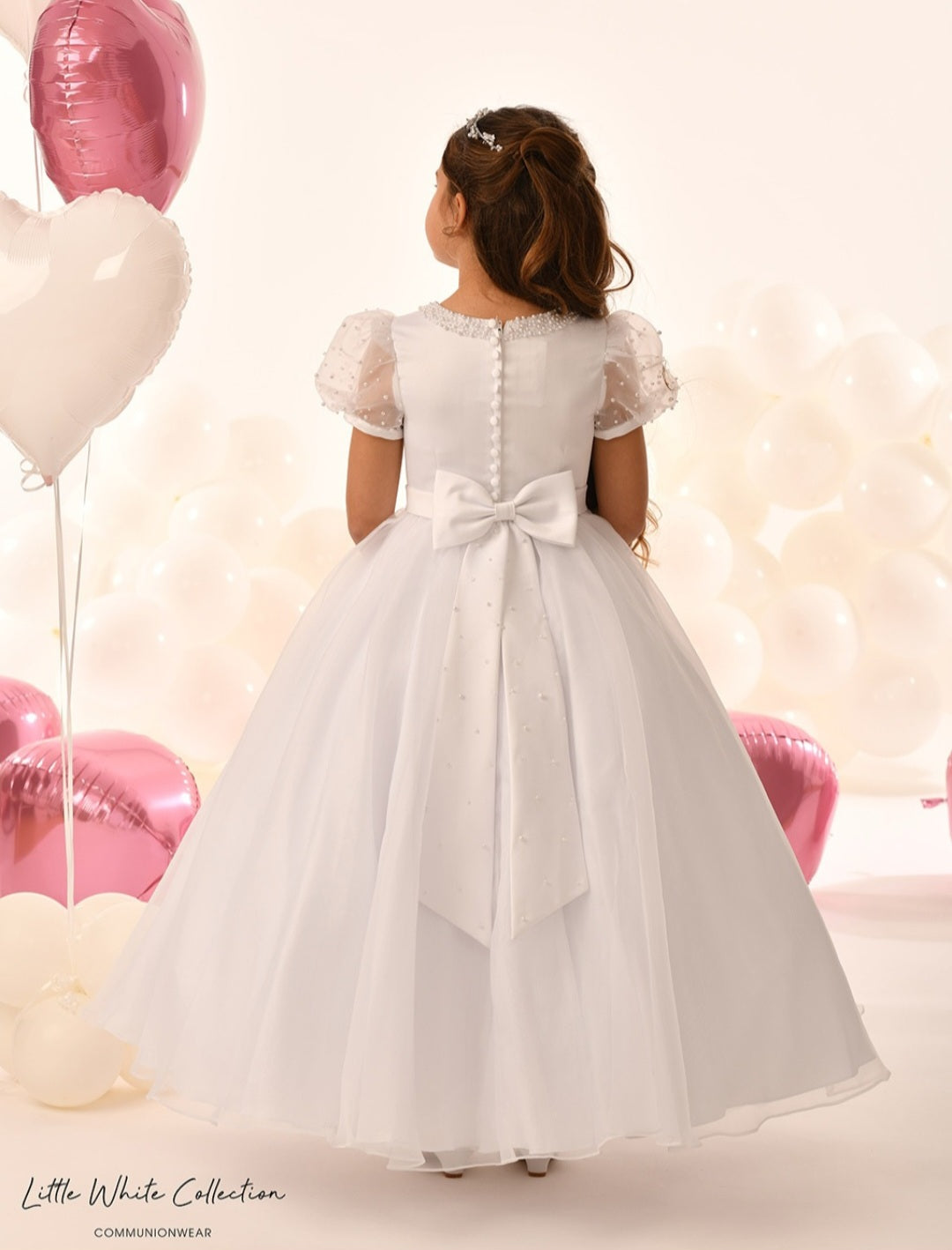 Little White Collection White Communion Dress:- LWCD229