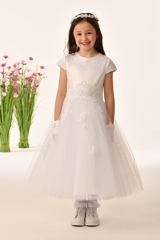SALE COMMUNION DRESS Savannah Raye By Sweetie Pie Girls White Communion Dress:-Zara