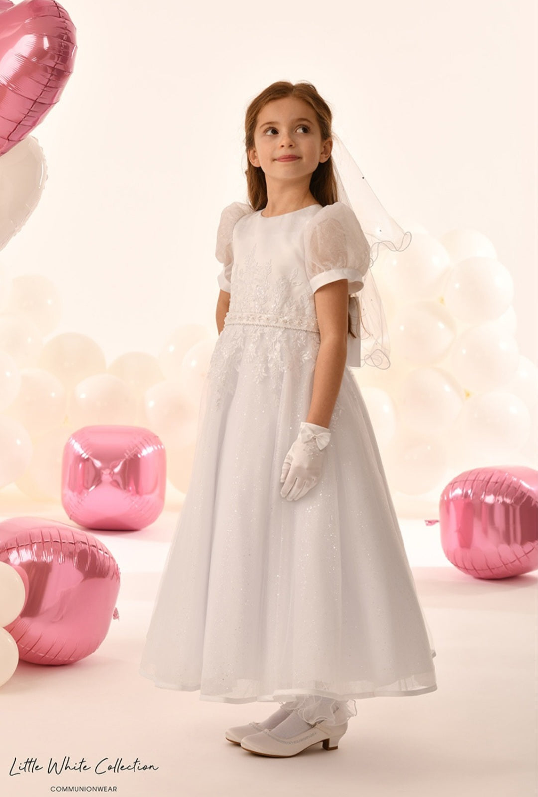 Little White Collection White Communion Dress:- LWCD233